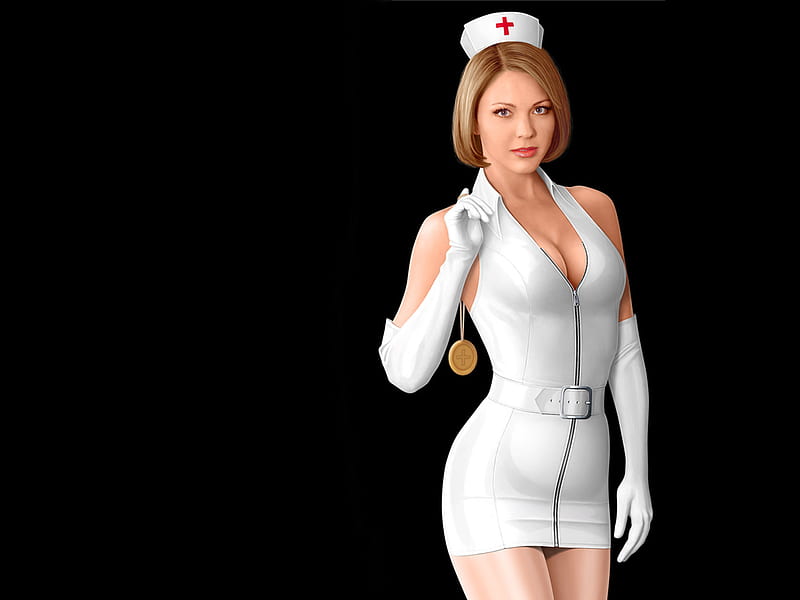 Female Nurse, pretty, hot, HD wallpaper