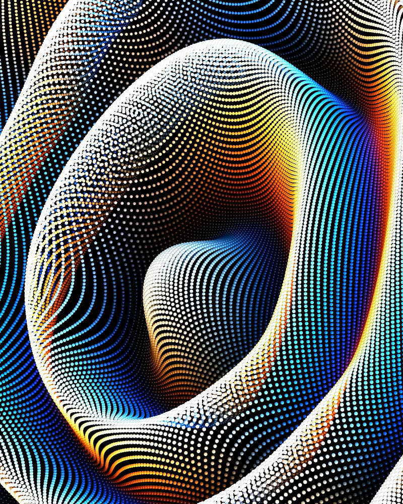 waves, relief, distortion, colorful, iridescent, abstraction, HD phone wallpaper