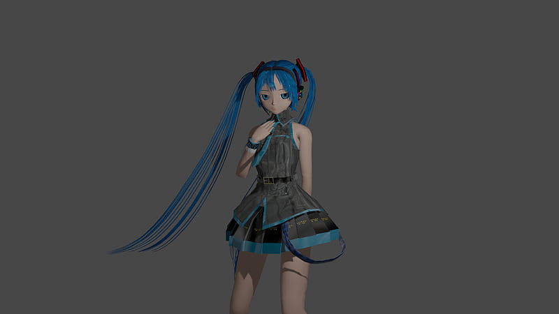 Anime Vocaloid Blender Blender 3d Blue Eyes Blue Hair Hatsune