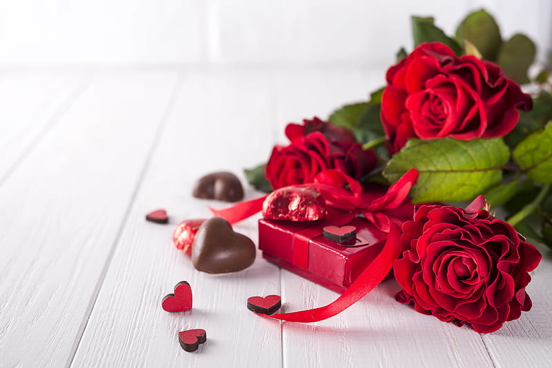 Holiday, Valentine's Day, Chocolate, Flower, Gift, Romantic, Rose, HD  wallpaper | Peakpx