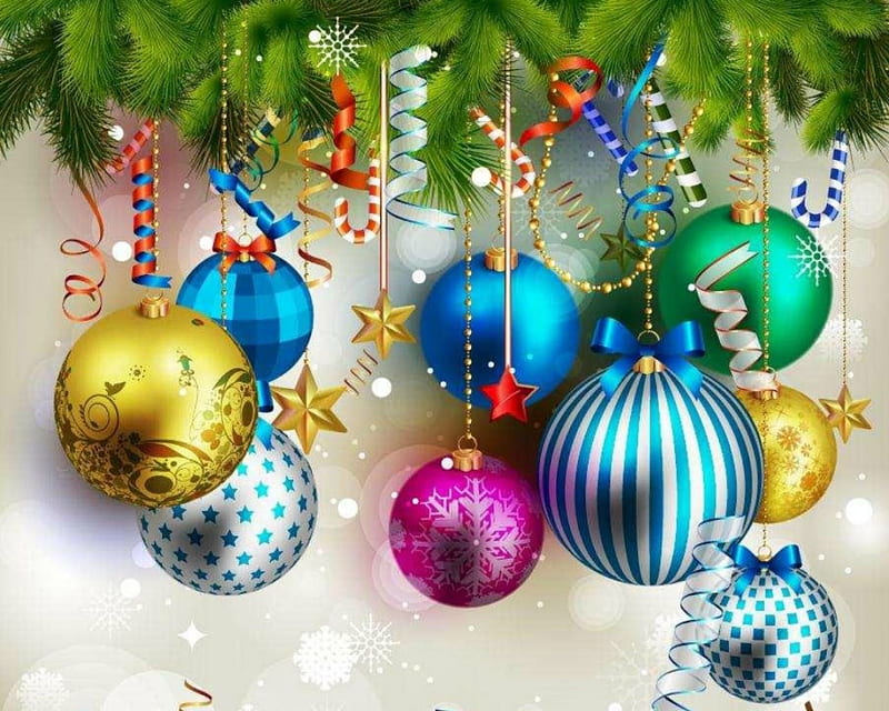 Christmas Decor, Christmas, ornaments, balls, decor, HD wallpaper