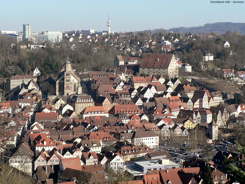 Untitled , 2008, germany, cityscape, town, old, panorama, old town, city, skyline, druffix, cities, schwaebisch hall, HD wallpaper