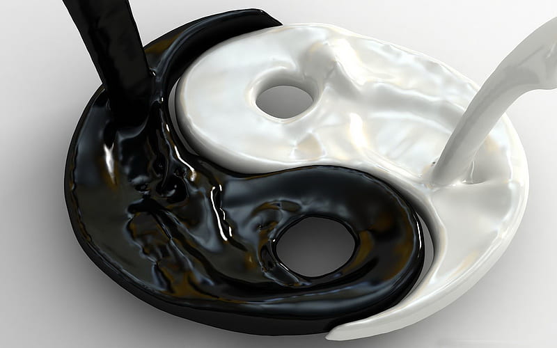 yin yang-3D creative design, HD wallpaper