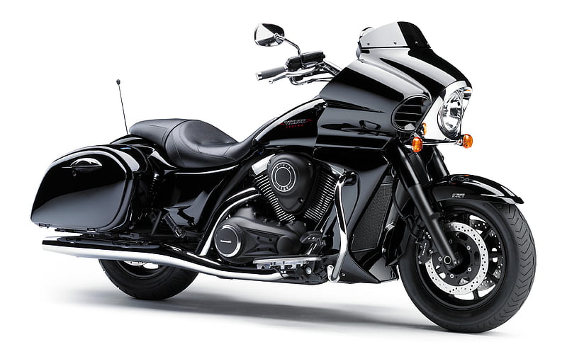Kawasaki Vulcan 1700 Vaquero, 2019 luxury black motorcycle, cruiser, new black Vulcan 1700, japanese motorcycles, Kawasaki, HD wallpaper
