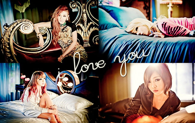 2NE1 - I LOVE YOU VER. 2, minzy, korea, park bom, i love you, cl, dara, k-pop, bom, 2ne1, kpop, HD wallpaper