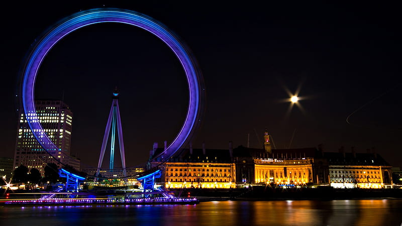 ferris wheel in london-City landscape graphy, HD wallpaper