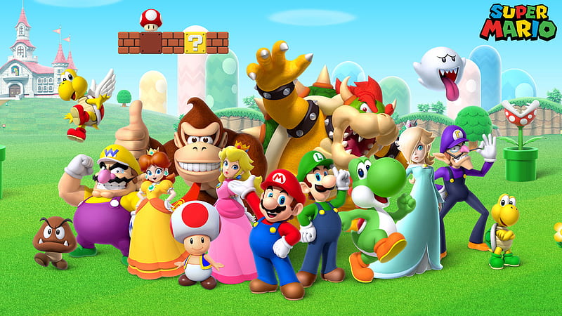 luigi mario brothers and all characters games, HD wallpaper