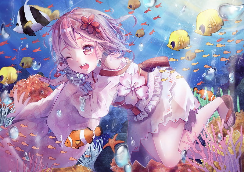 720P free download | Xuan Ying, underwater, fish, danki, manga, vara ...