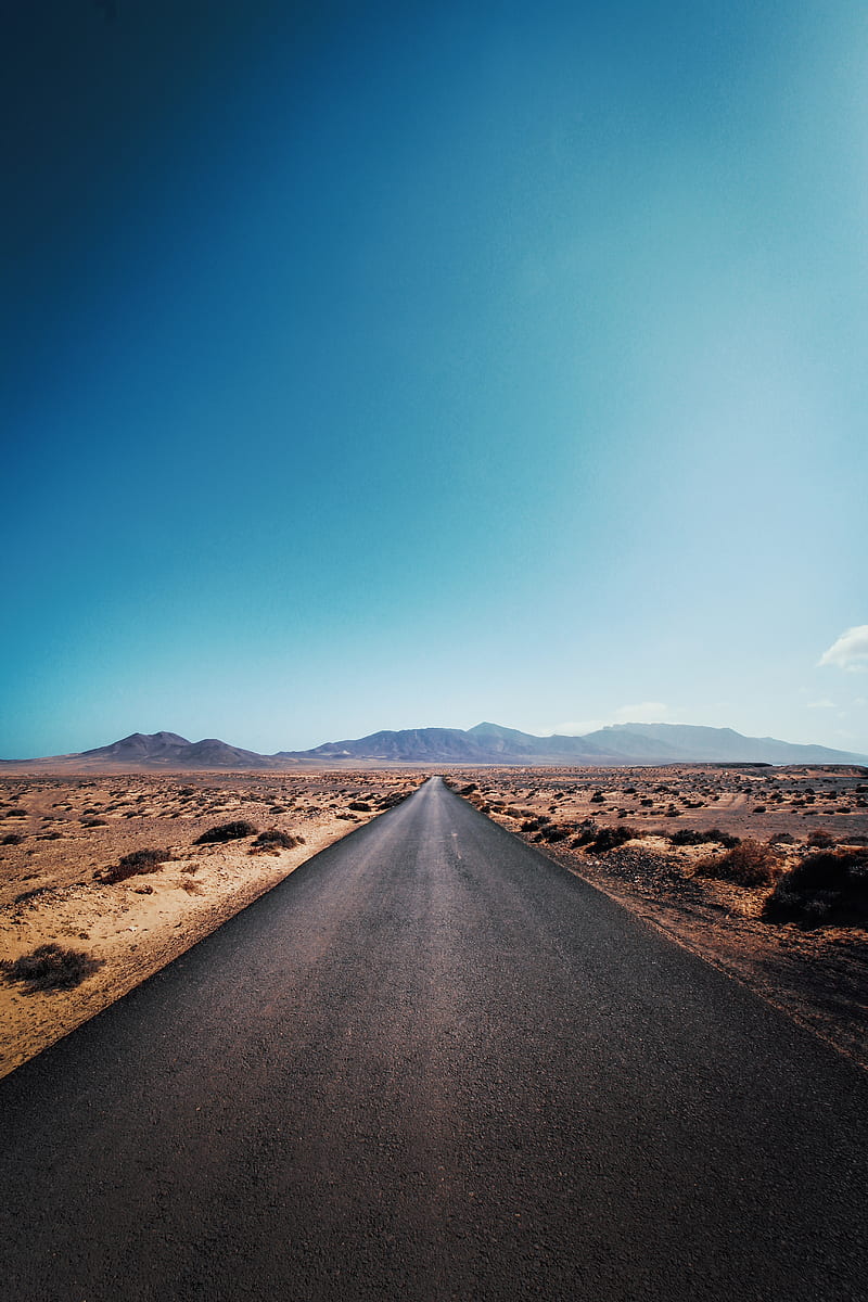 road, desert, mountains, asphalt, highway, HD phone wallpaper