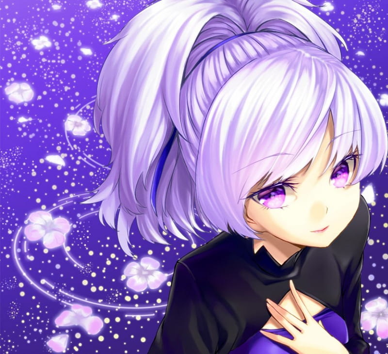 Cute Anime Girl Violet Eyes gambar ke 18