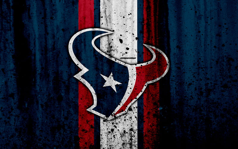 Houston Texans NFL, grunge, stone texture, logo, emblem, Houston, Texas, USA, American football, Southern Division, American Football Conference, National Football League, HD wallpaper