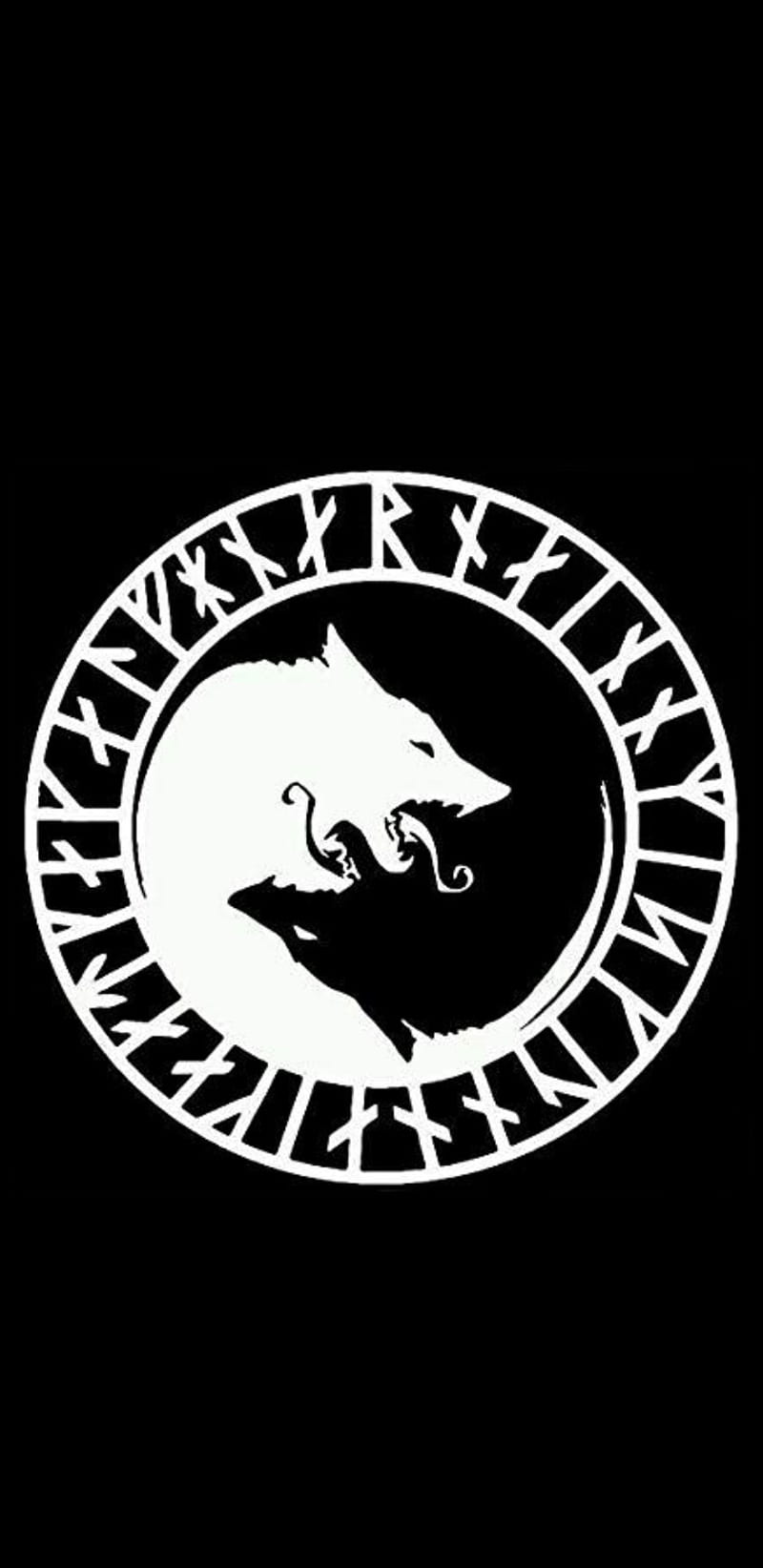 Ulfhednar, norse, runes, white, wolf, black, faith, heathen, viking, HD phone wallpaper