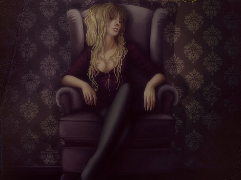 Model, purse, black, blonde, woman, vuitton, girl, chair, annie