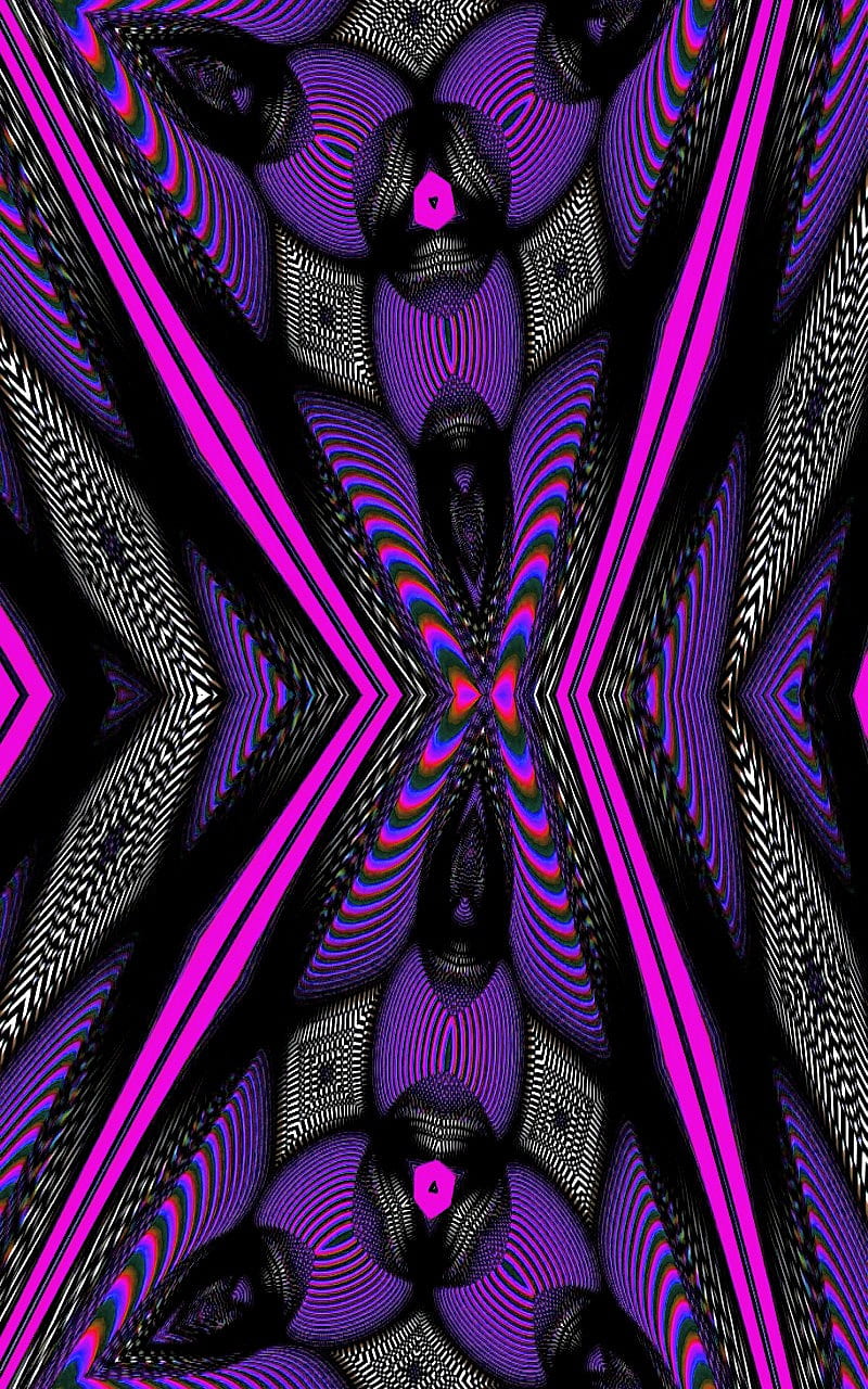 purple pink lines, abstract, black, trippy, white, HD phone wallpaper