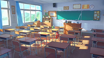 Anime, Room, Classroom, HD wallpaper