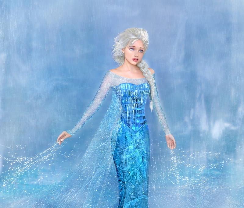 Elsa, fanart, luminos, blonde, queen, fantasy, rmchaix, snow, princess ...