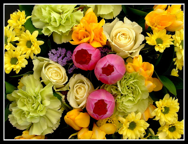 flowers bouquet, still life, bouguet, flowers, variable, HD wallpaper