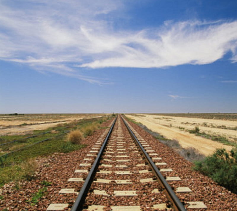 Hobo Railroad, open land, sky, HD wallpaper