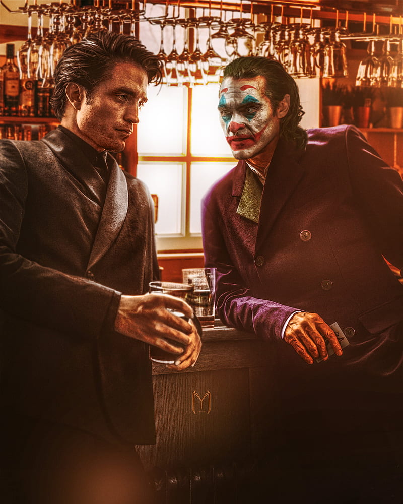 Batman Robert Pattinson & Joker Joaquin Phoenix, HD phone wallpaper