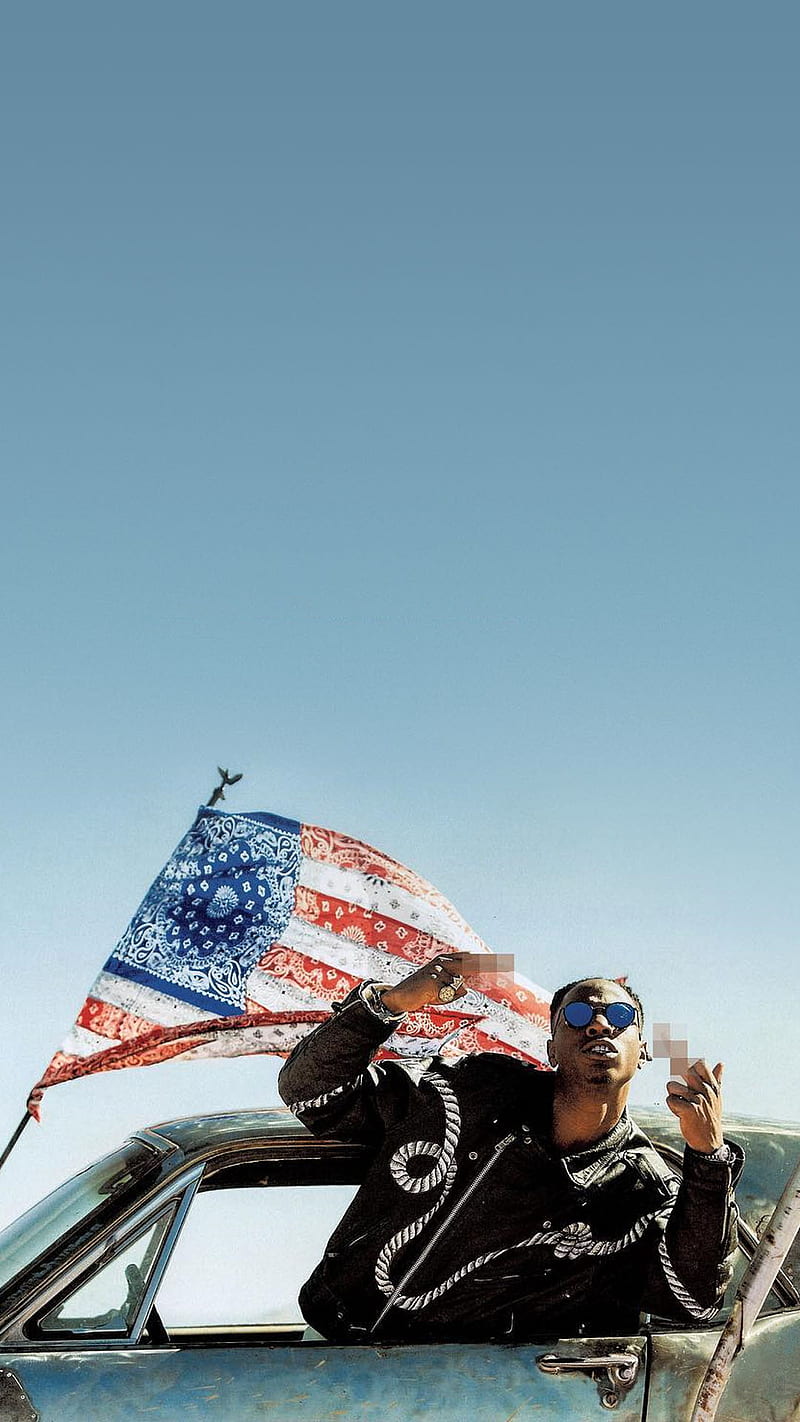 portrait display, hip hop, American flag, Joey Bada$$, HD phone wallpaper