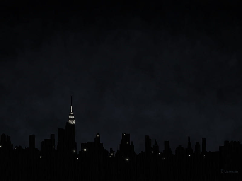 Nueva york en la oscuridad, manhattan, tormenta, noche, oscuridad