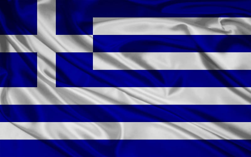 Greece, Greek flag, silk flag, European flags, flag of Greece, HD wallpaper