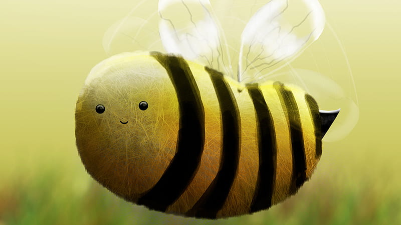 Bee Illustration, bee, behance, animals, artist, digital-art, artwork, HD wallpaper
