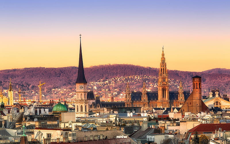 Cities, Vienna, Austria, City, Panorama, HD wallpaper