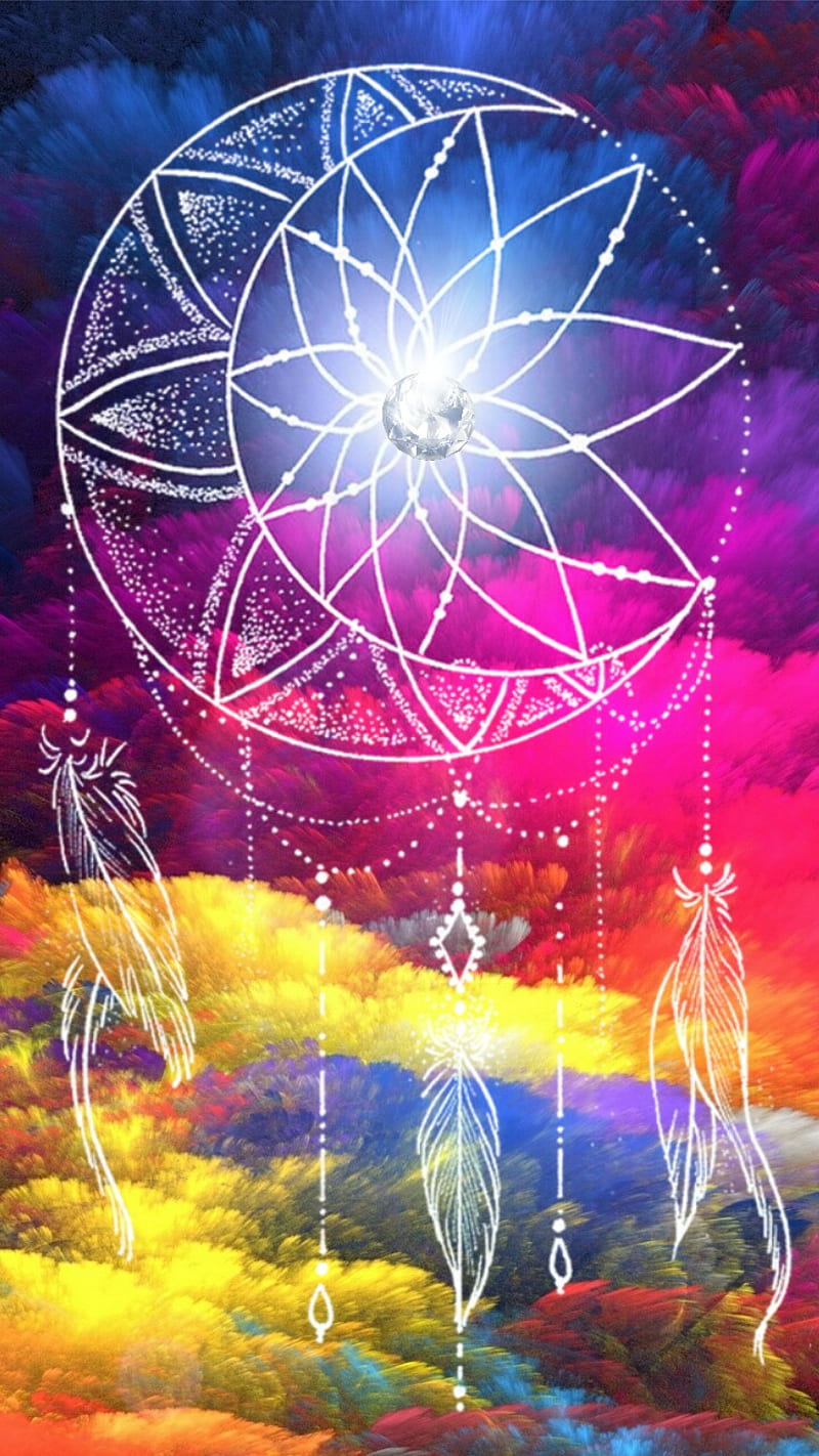 Colorful dream, color, dreamcatcher, HD phone wallpaper