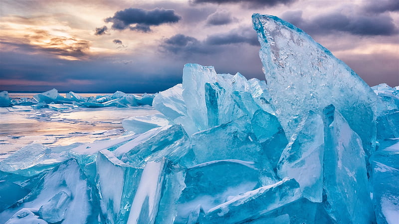 Frozen Lake Baikal Russia Winter, HD wallpaper