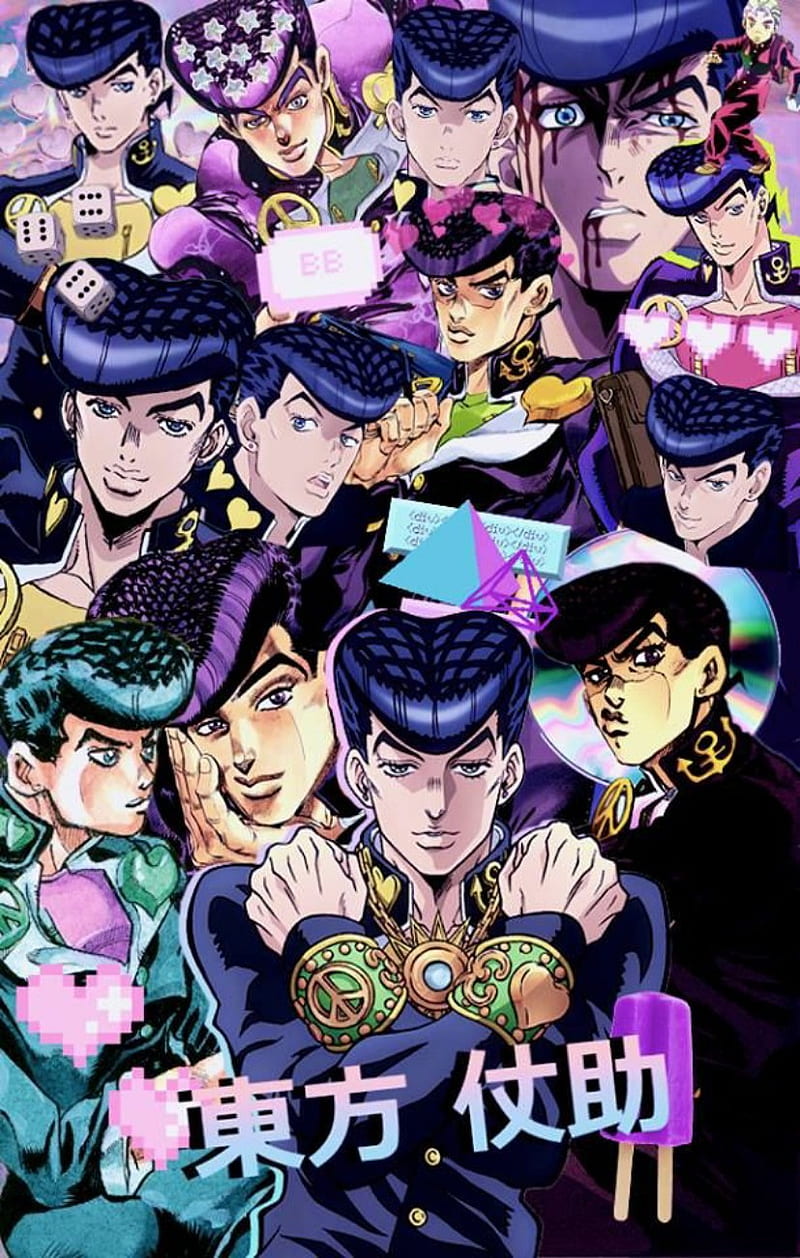 Download Dynamic Pose of Josuke Higashikata from JoJo's Bizarre Adventure  Wallpaper