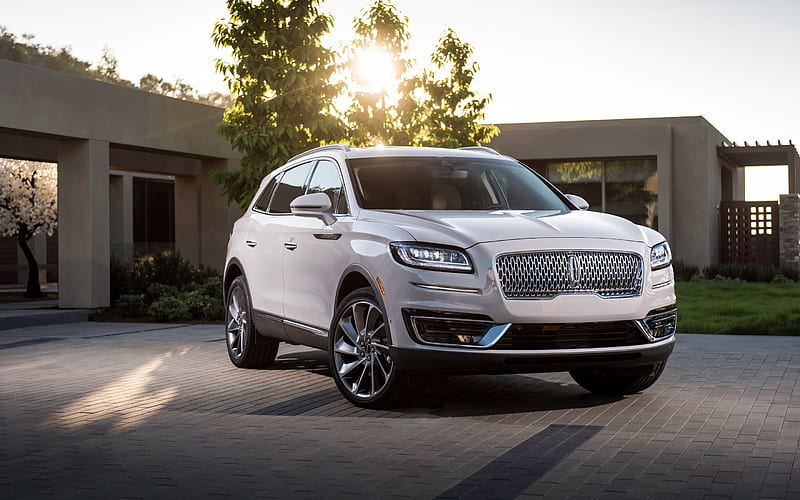 Lincoln Nautilus, 2019, front view, new luxury SUV, USA, white Nautilus, American cars, Lincoln, HD wallpaper