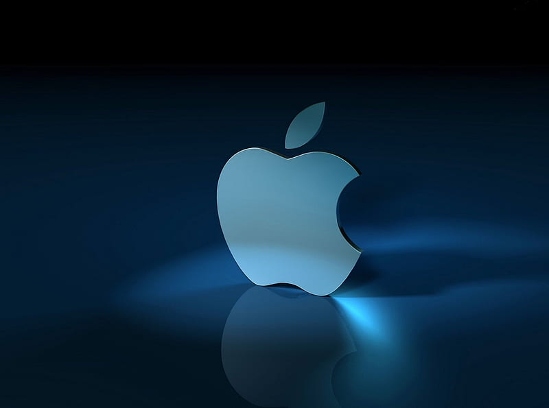 Platinum apple, apple, iphone, colorful, desenho, sign, bonito, platinum, dark, ibook, blue, HD wallpaper