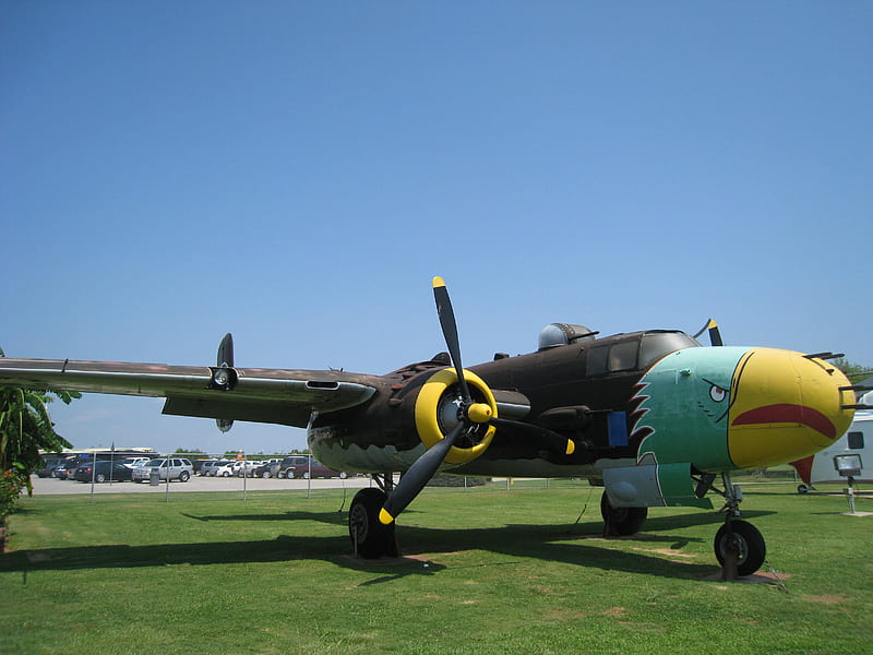 B-25G Mitchell, airplane, b-25, wwii, mitchell, HD wallpaper