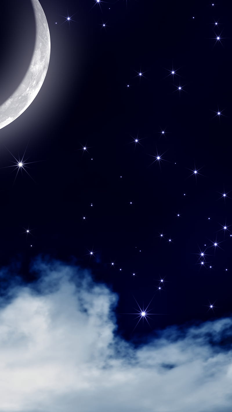 1080P free download | Serene Night Sky, clouds, dark, landscape, space ...