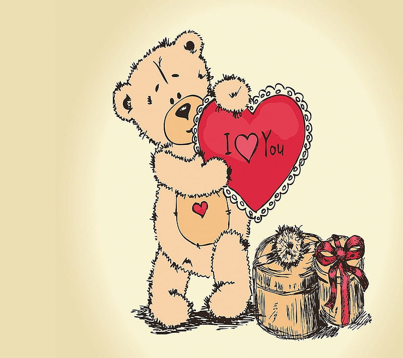 I love you, for you, gift, love heart, teddy bear, valentine day, HD  wallpaper | Peakpx