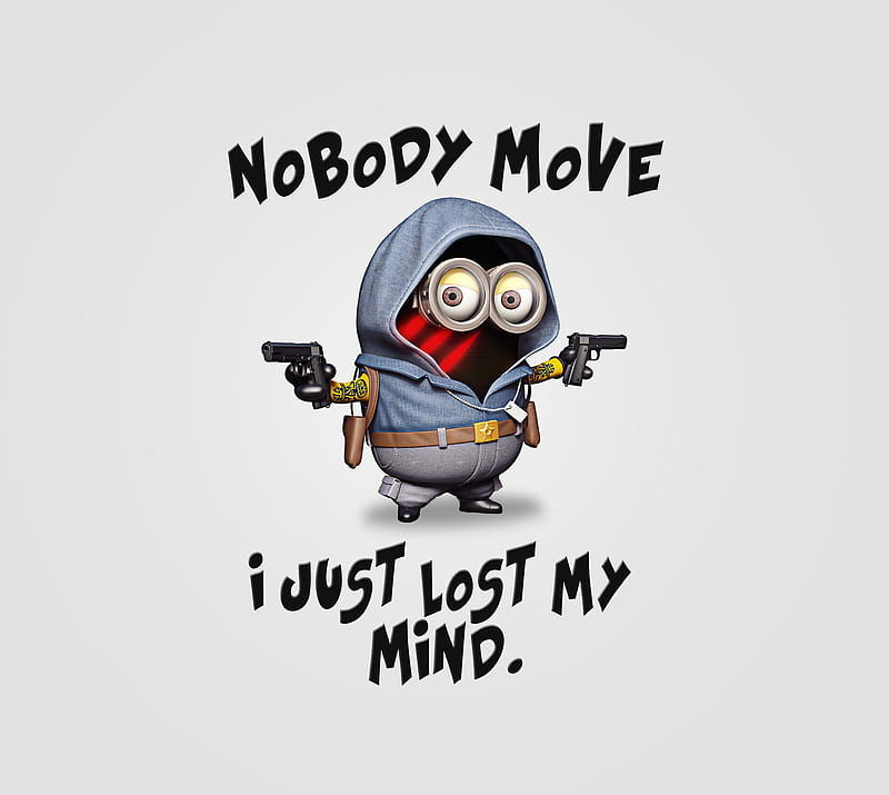 Mad Minion, cool, cute, funny, hate, heart, love, mind, miss, saying, HD wallpaper