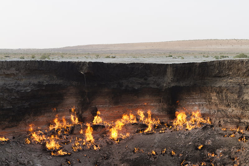 Earth, Darvaza Gas Crater, Turkmenistan, HD wallpaper