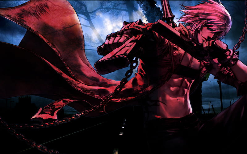 Dante, protagonist, manga, gun, Devil May Cry, darkness, HD wallpaper