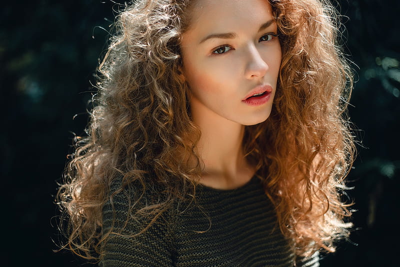 Lisa Alexanina Face, lisa-alexanina, girls, model, hairs, curly-hairs, HD wallpaper