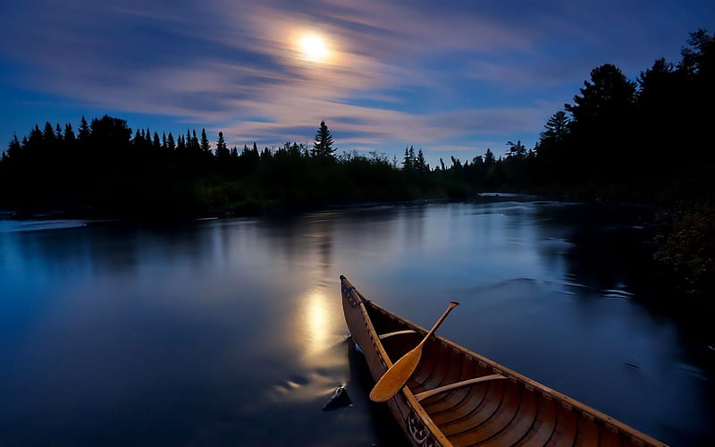 boat coast lake decline calm serenity twilight-s, HD wallpaper