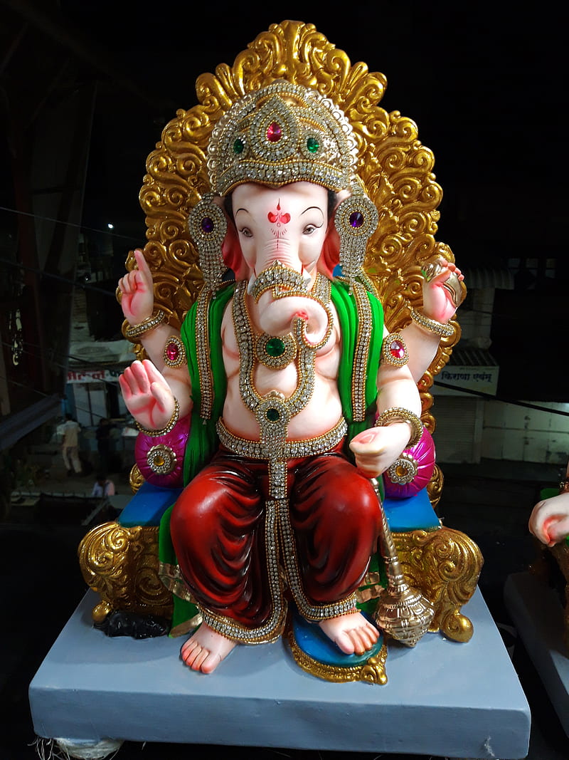 Ganesha, ganesh, ganpati, god, hindu, lord, murti, vighnharta, HD phone wallpaper