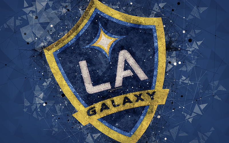 Los Angeles Galaxy, LA Galaxy American soccer club, creative geometric art, abstraction, logo, emblem, art, MLS, Los Angeles, California, USA, Major League Soccer, football, HD wallpaper