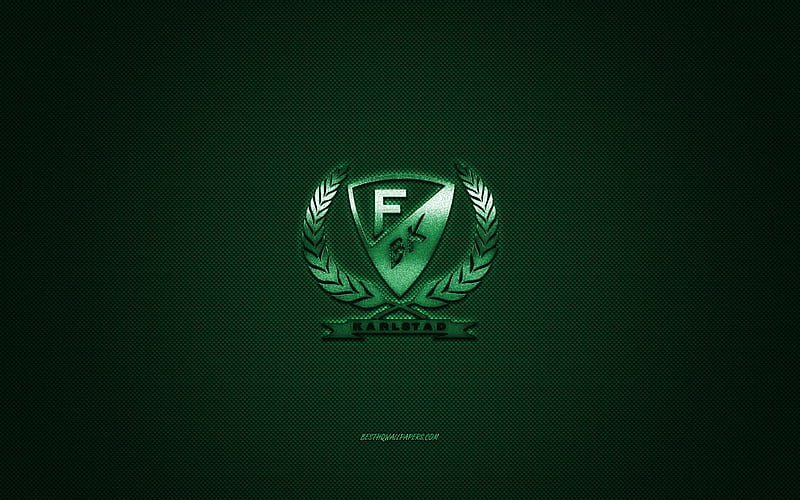 Farjestad BK, Swedish hockey club, SHL, green logo, green carbon fiber background, ice hockey, Karlstad, Sweden, Farjestad BK logo, Swedish Hockey League, HD wallpaper