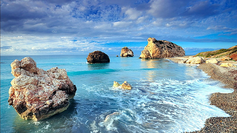 Sea Beach, Cyprus, Amazing, Rock, Sea Beach, Cyprus, HD wallpaper