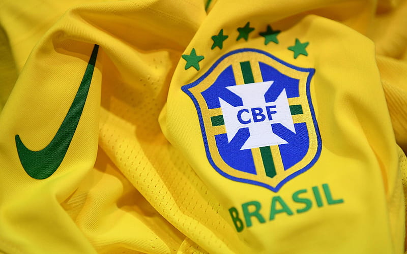 Brazil national football team, logo, emblem, T-shirt, uniform, Brazil, football, HD wallpaper
