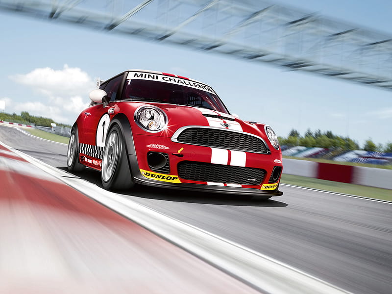 2008-Mini-Challenge-Front-Angle-Speed-Tilt, race, 2008, mini-challenge, track, red car, speed, car, sport car, fast, HD wallpaper