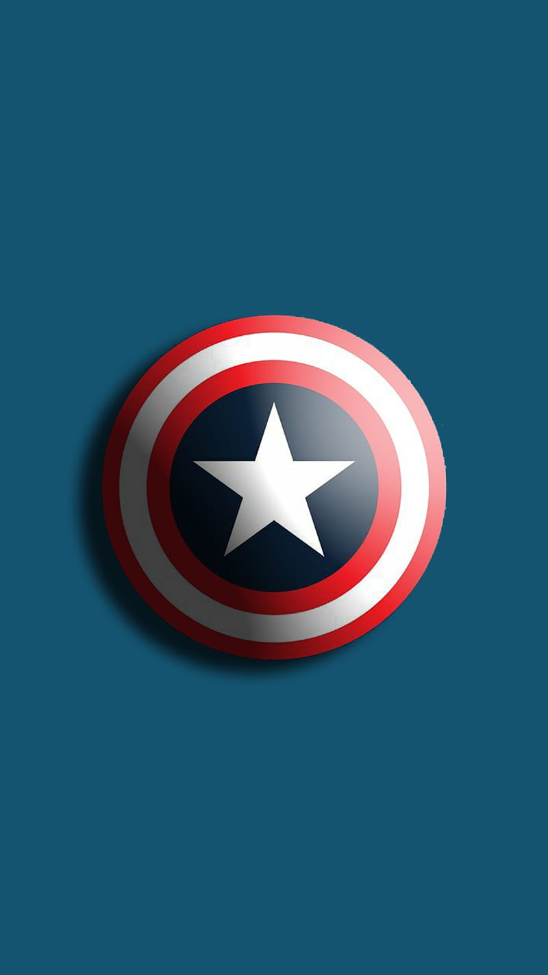 Captain America, blue, cyan, marvel, minimalist, HD phone wallpaper | Peakpx