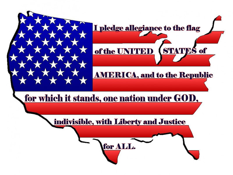 Pledge of Allegiance, art, USA, United States, flags, dom, America, political, HD wallpaper