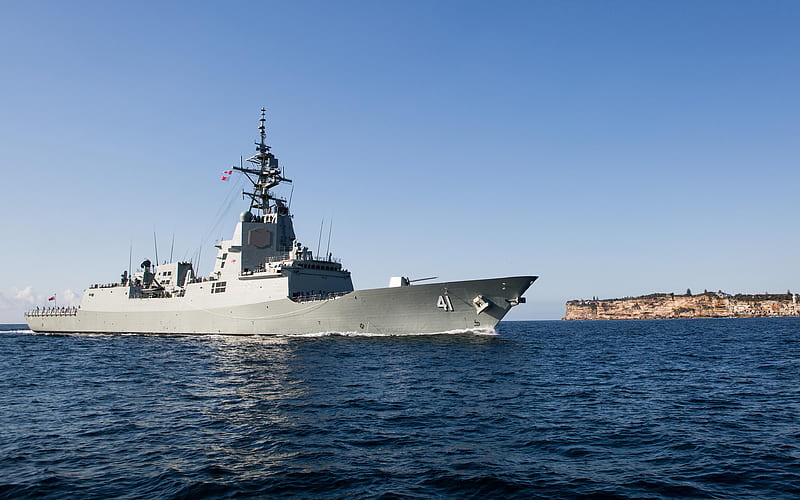 HMAS Brisbane, D41, guided missile destroyer, Royal Australian Navy, Australian destroyer, RAN, warships, HD wallpaper
